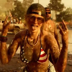 Mud-party woman in released GTA VI footage or artwork